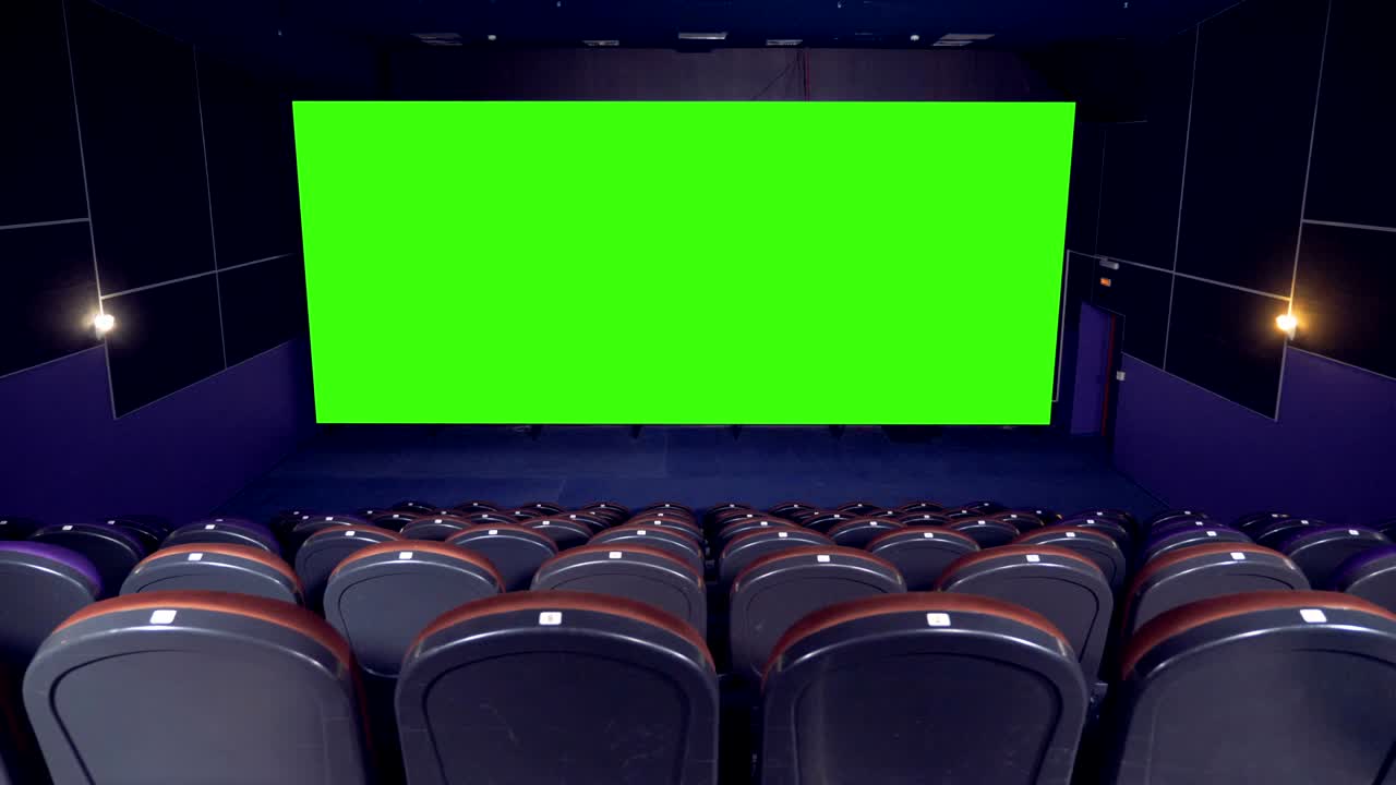 녹색 스크린을 가진 영화관 4k