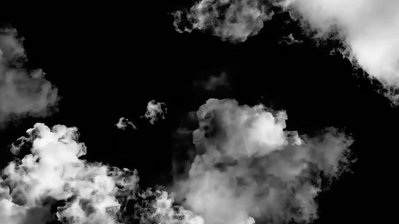 Abstract cloudy sky animated overlay, transparent 4K video, alpha channel, ProRes 4444