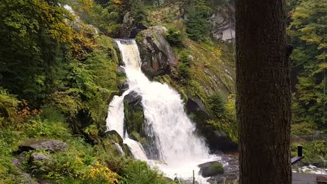 Static-view-of-beautiful-waterfall-during-Autumn-season-in-Schwarzwald-Germany