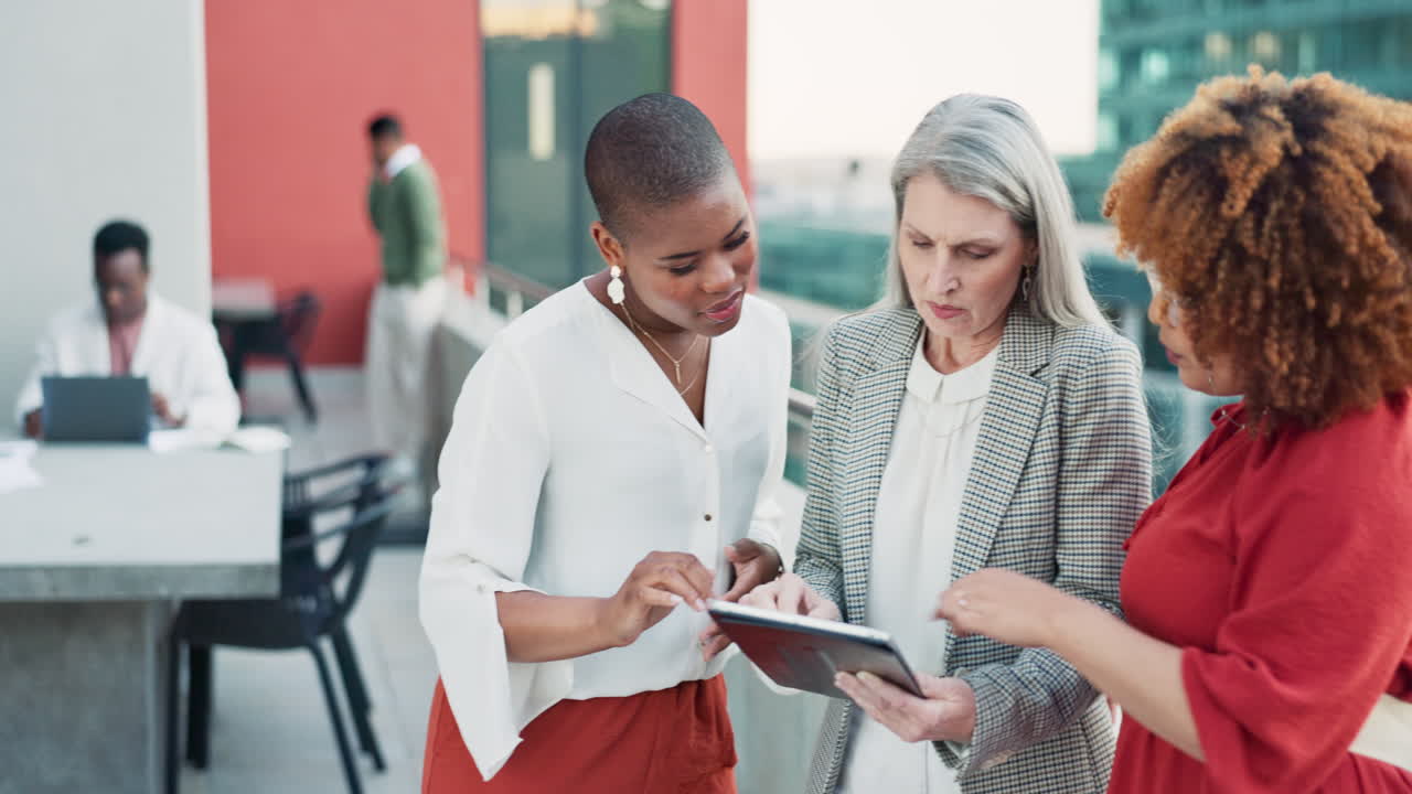 Tablet, digital marketing or senior manager