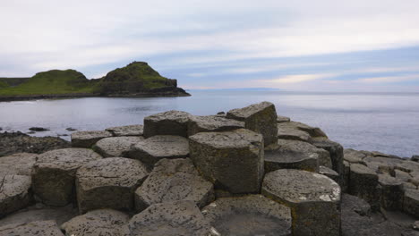 hexagonal-shaped basalt rocks - the legendary landmark of northern ireland