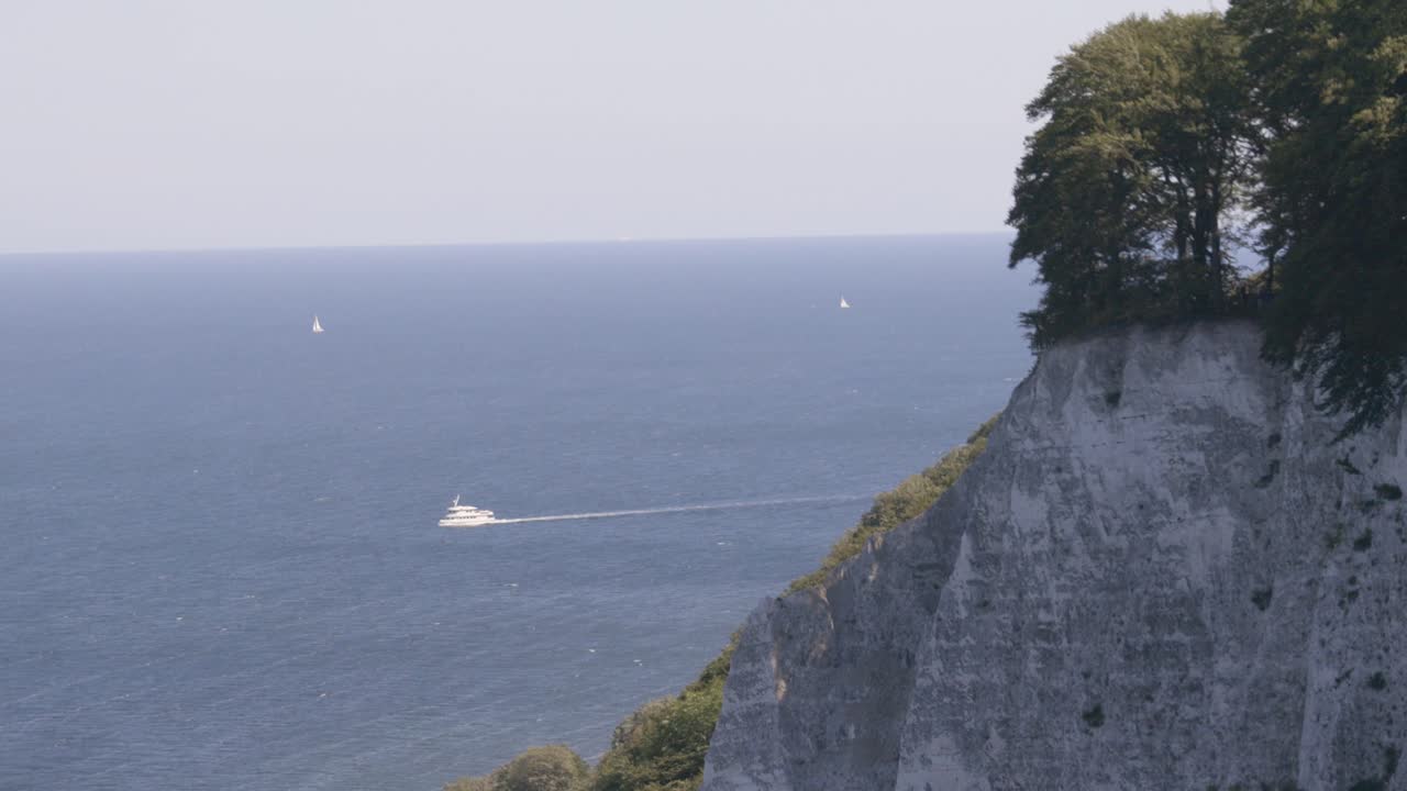 Chalk Cliffs on Ruegen Rügen in Germany, Mecklemburg Vorpommern on a beautiful sunny day. Vacation in Europe.