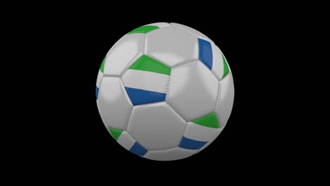 soccer ball with flag sierra leone loop 4k with alpha