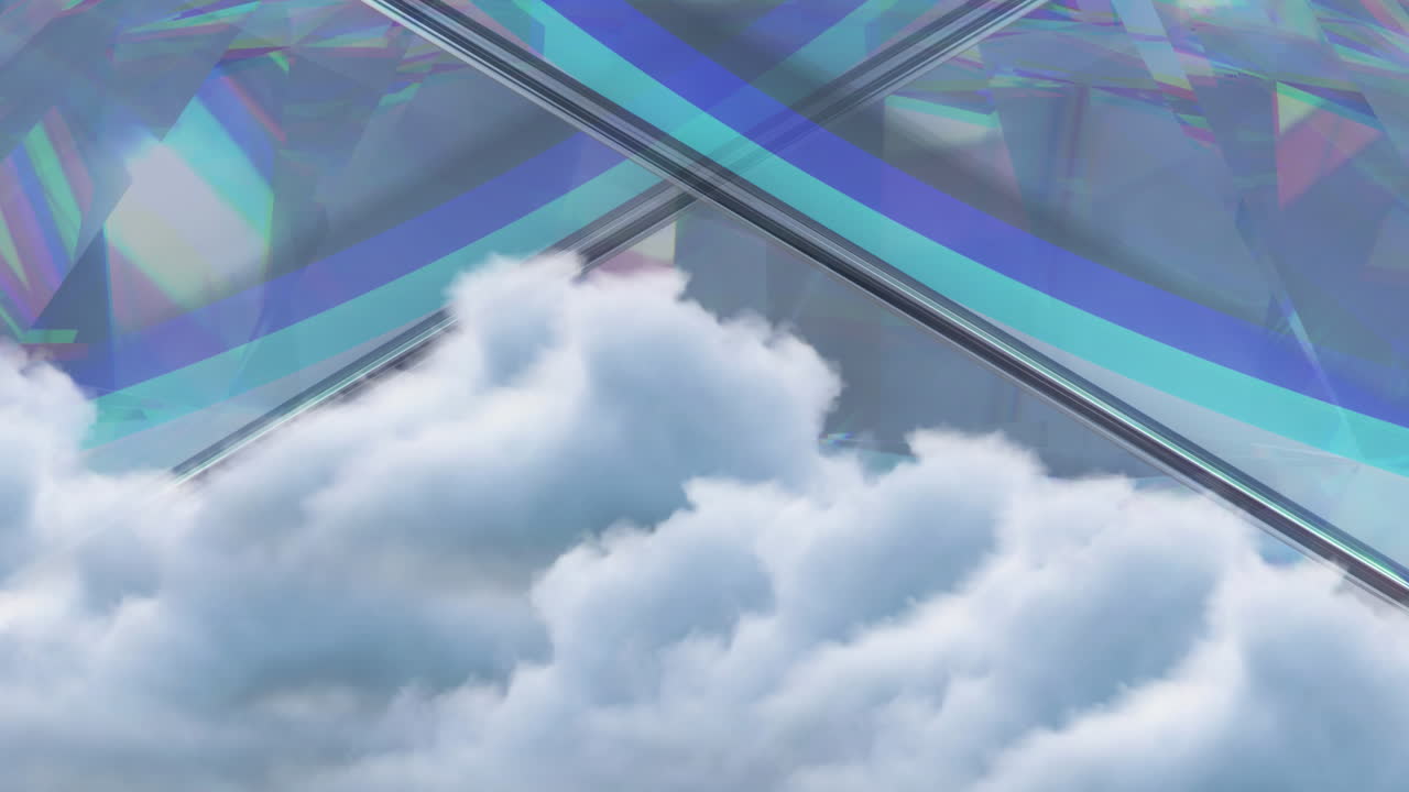 반이는 결정 위에 움직이는 구름의 애니메이션