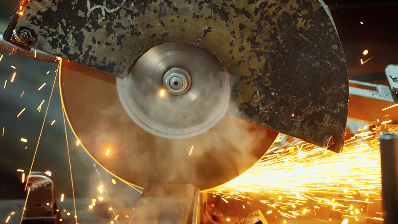 원형 도자기로 금속을 절단하는 것