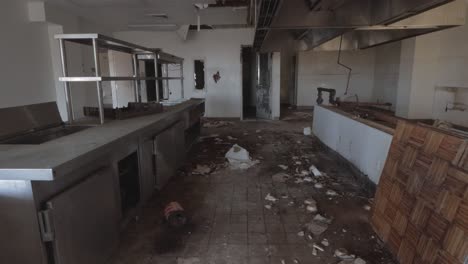 abandoned and destroyed commercial kitchen
