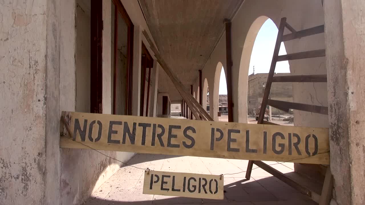 Humberstone Saltpeter, Iquique, Chile - April 08, 2014 -  Humberstone Saltpeter in Atacama Desert in Iquique, North of Chile