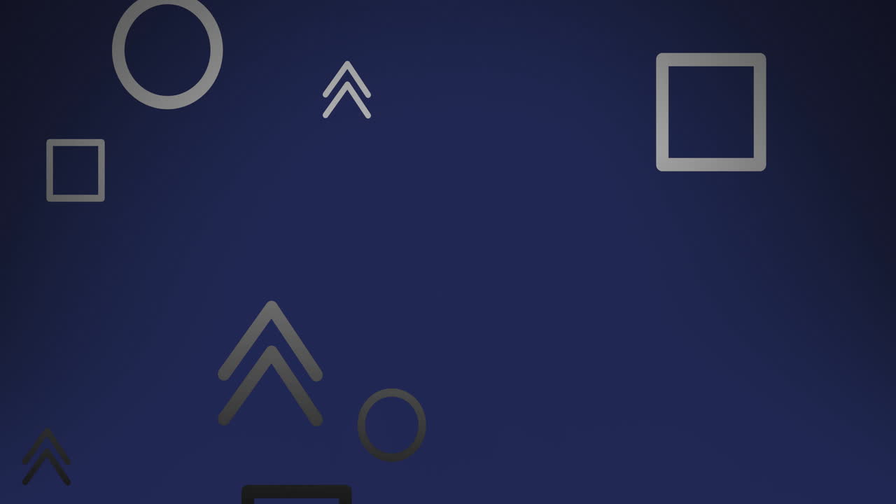 Animation of white shapes rising on blue background