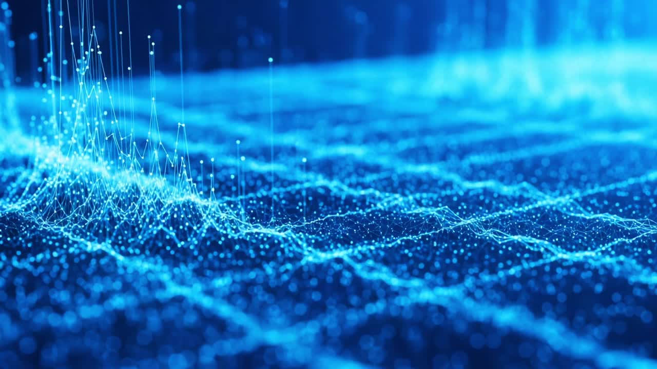 A dynamic blueprint of digital connectivity, captured in vibrant blue hues, symbolizes the intricate network of data pulsating through modern technology and analytics