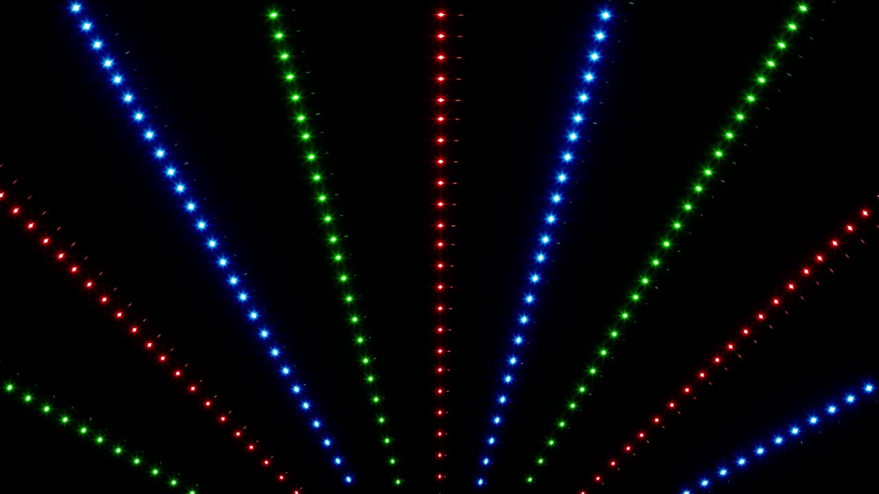 brillantes rayos de luz de colores con patrones punteados