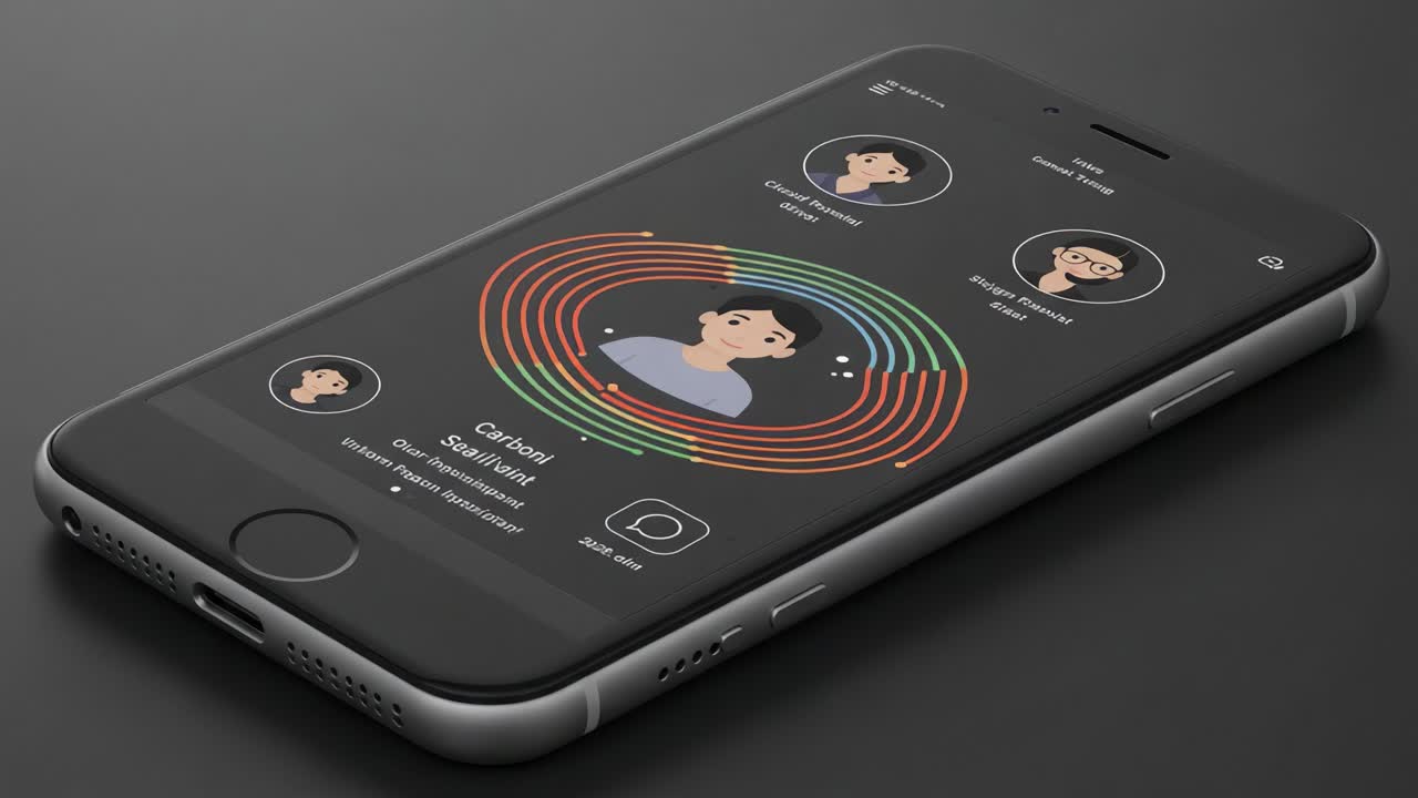 A digital health application interface showcasing user metrics and interactive features, featuring colorful visualization of personal data and user engagement metrics