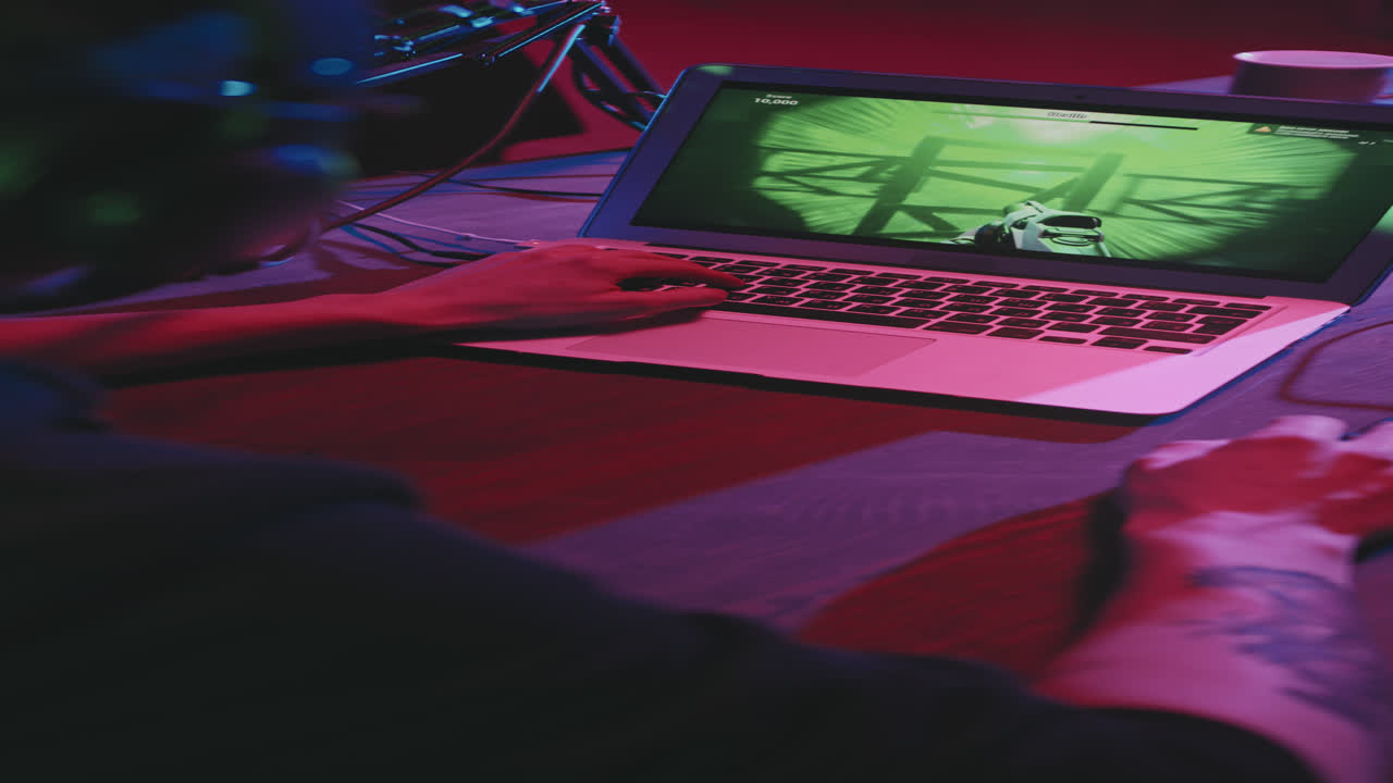 Vertical Shot of Man Streaming Video Game