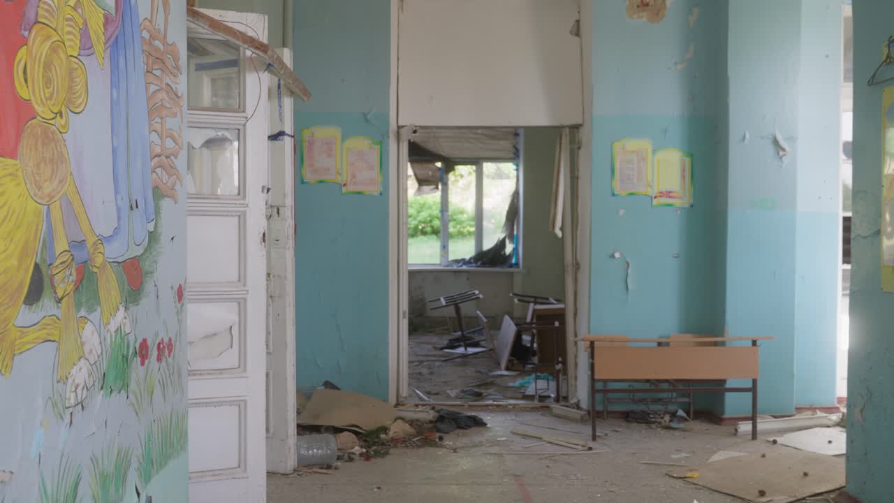 School in Kostyiantinivka in Ukraine, destroyed by Russian attack