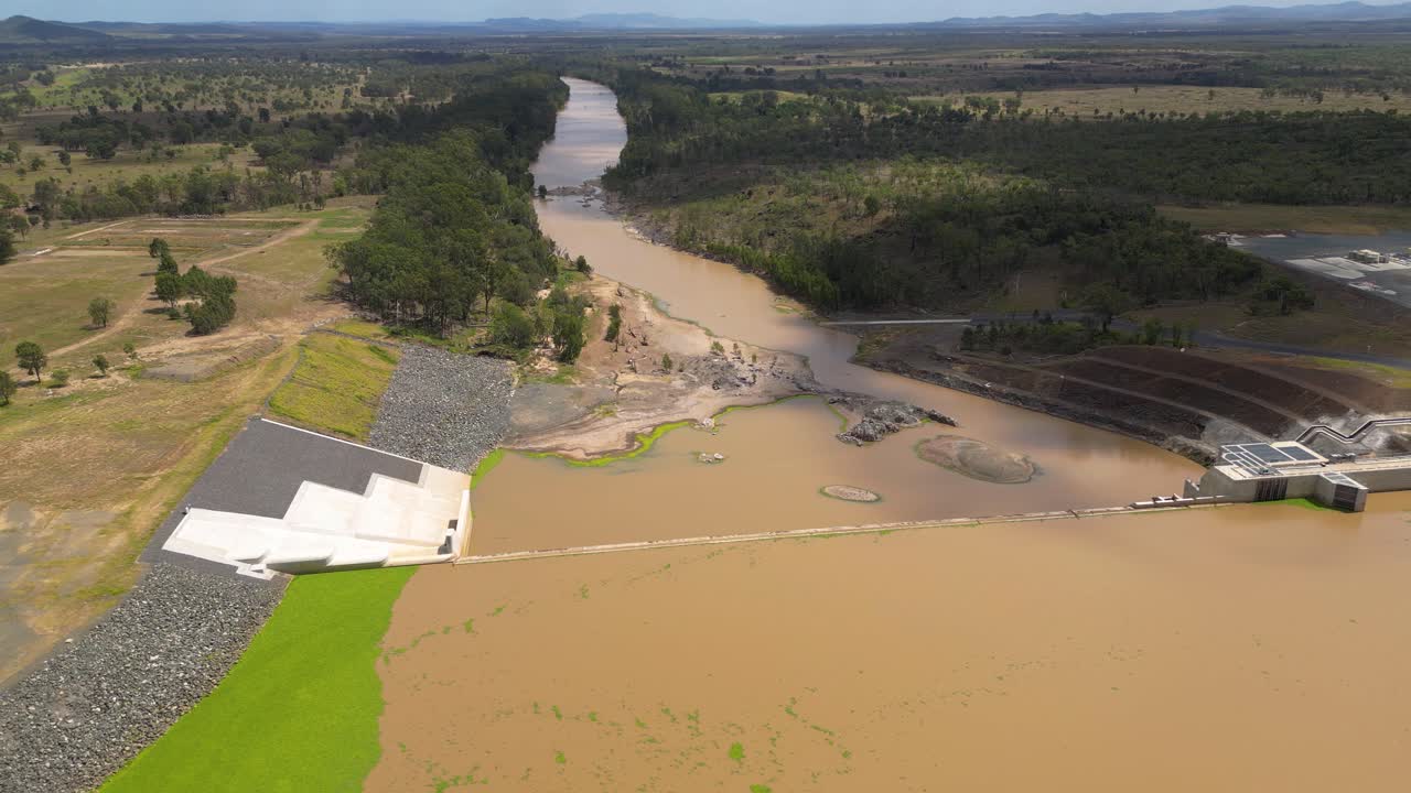 Aerial View of a Hydroelectric Dam and River