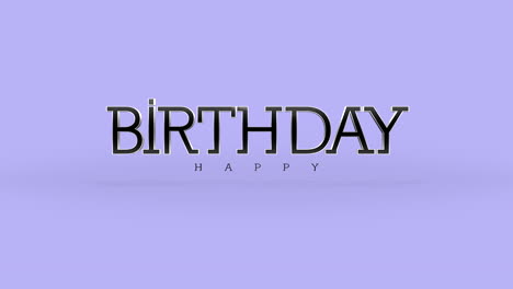 elegance style happy birthday text on purple gradient