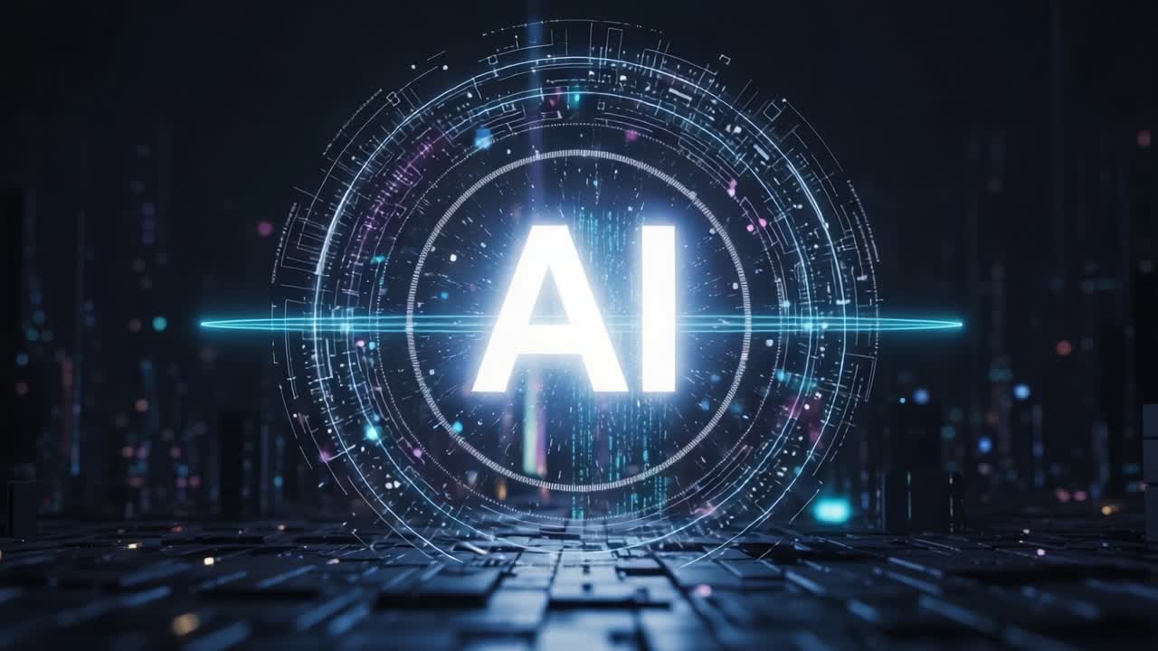 Futuristic Digital Visualization of Artificial Intelligence: Unveiling the Intricate Network Behind AI Technology in a High-Tech Environment