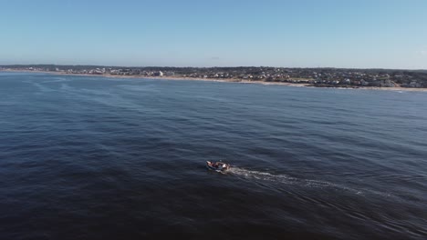 fishing boat on the uruguayan coast in the atlantic ocean