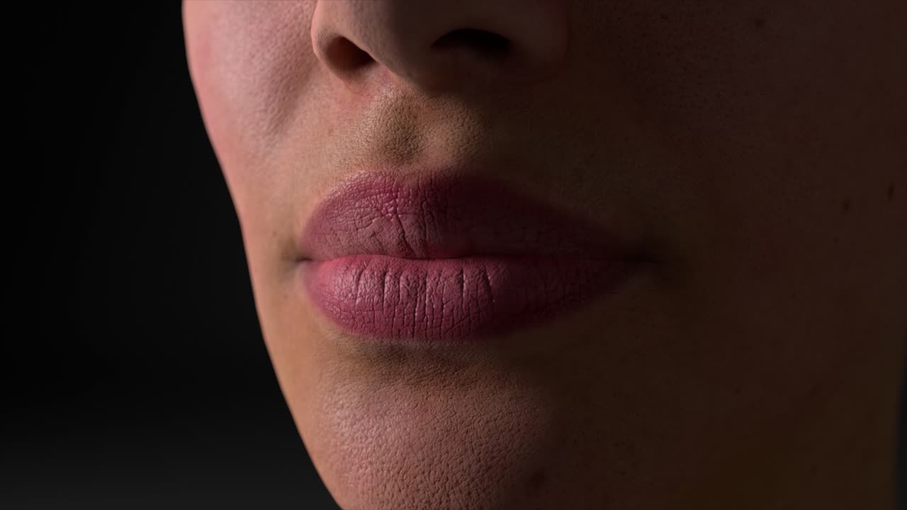 primer plano de los labios de una mujer.