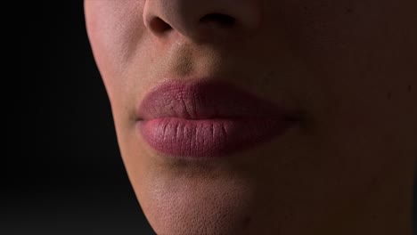 close-up of woman's lips