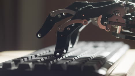 robot typing on a keyboard