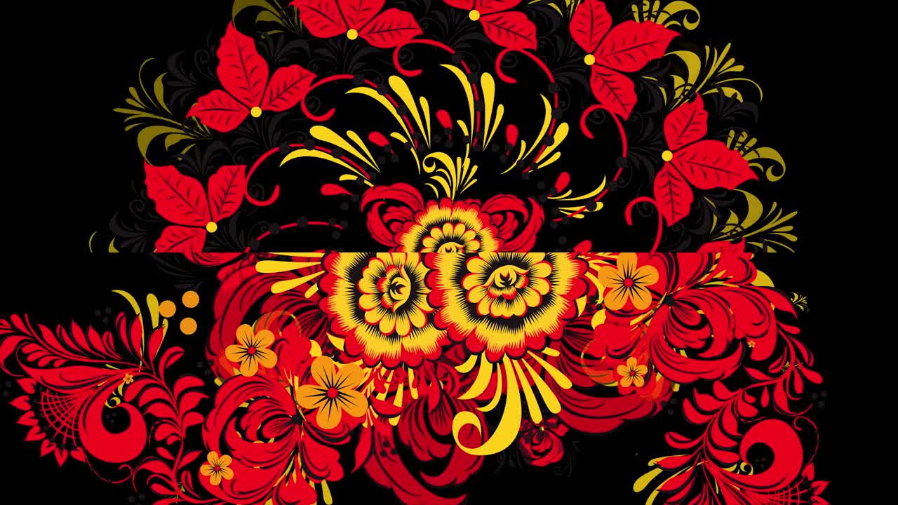 modello floreale in stile d'arte popolare russo