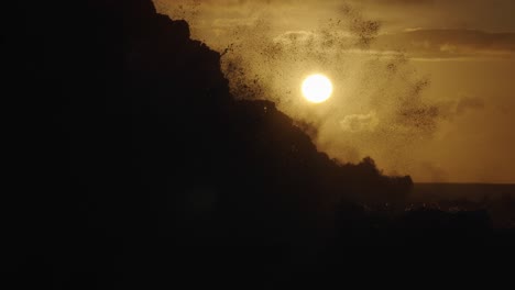 Extreme-slow-motion-of-beautiful-ocean-waves-crashing-into-Kaiaka-Rock-Molokai-Hawaii-5