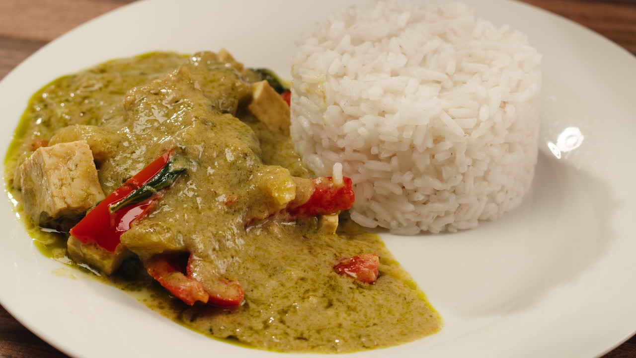 Thai Green Curry with Tofu and Rice