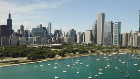 chicago skyline on a summer afternoon