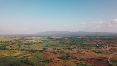 landscape of the farms and road in chemka village