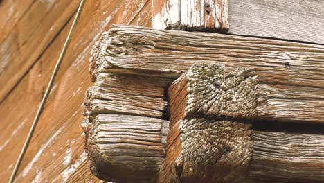 4k footage of the interlocking walls of the wooden mosque in artvin düzköy.