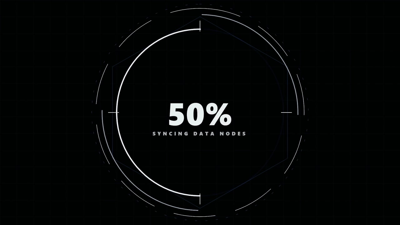 Digital Loading Progress Bar with Futuristic HUD Interface
