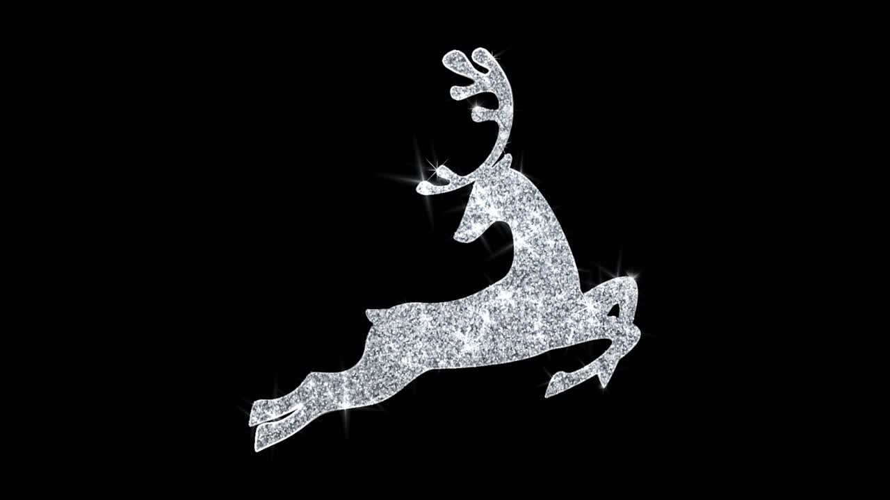 Silver Glitter Reindeer