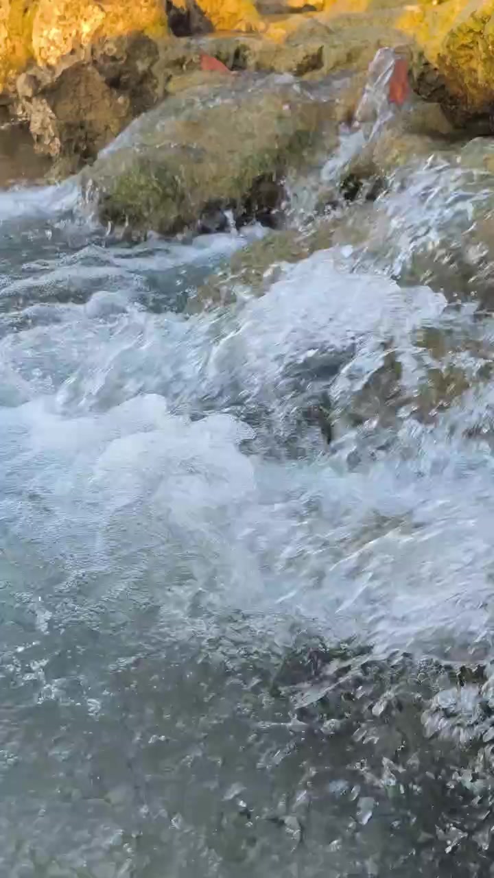 Acqua limpida che scorre su un greto roccioso