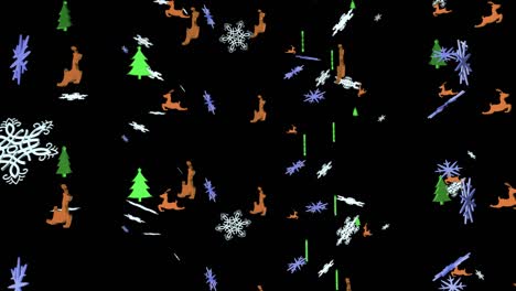 el fondo de los copos de nieve de 3d de bucle de navidad,