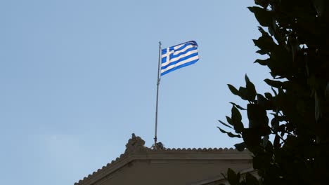 greek flag illuminated