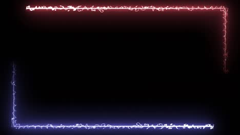 fondo fluorescente abstracto de neón rojo y azul flameante cuadrado - en bucle