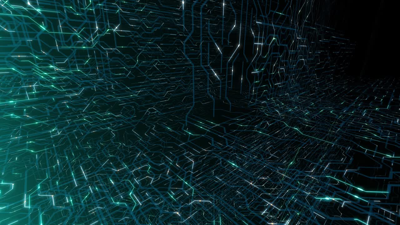 4K seamless loop of printed circuit board (PCB) in motion