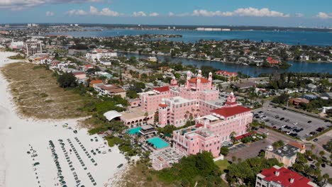 4k drone video of don cesar pink palace hotel on st