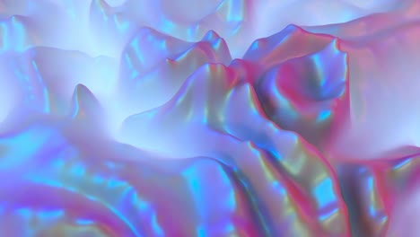 la forma de la lámina holográfica iridescente 3d hace una animación de bucle sin costuras