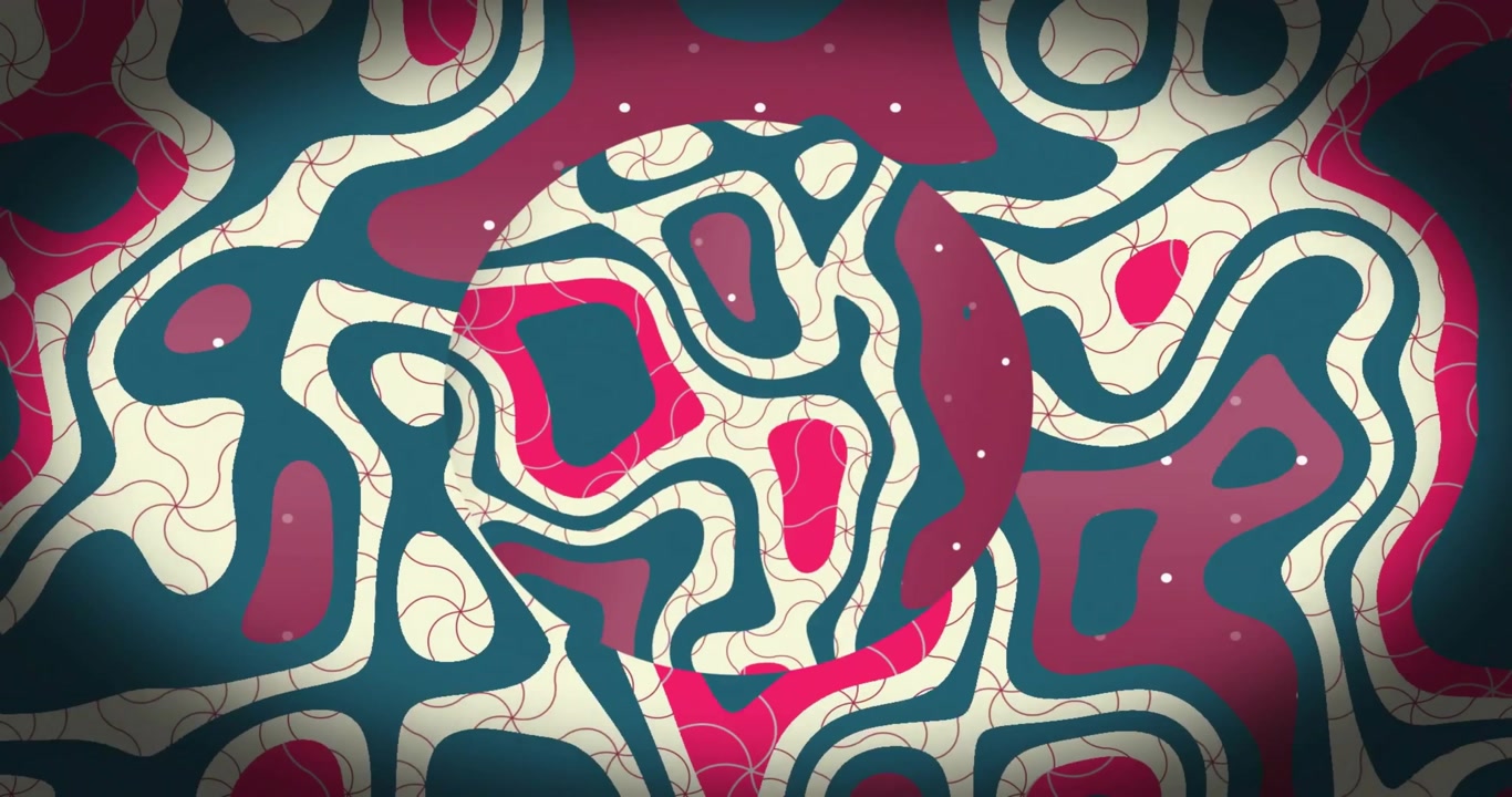 Animazione di forme colorate che si muovono su uno sfondo liquido