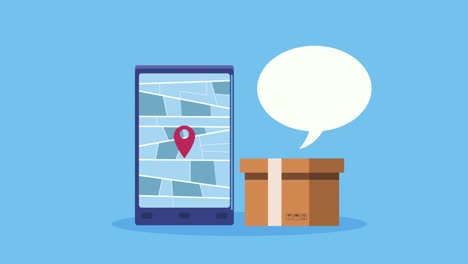 smartphone and box delivery app