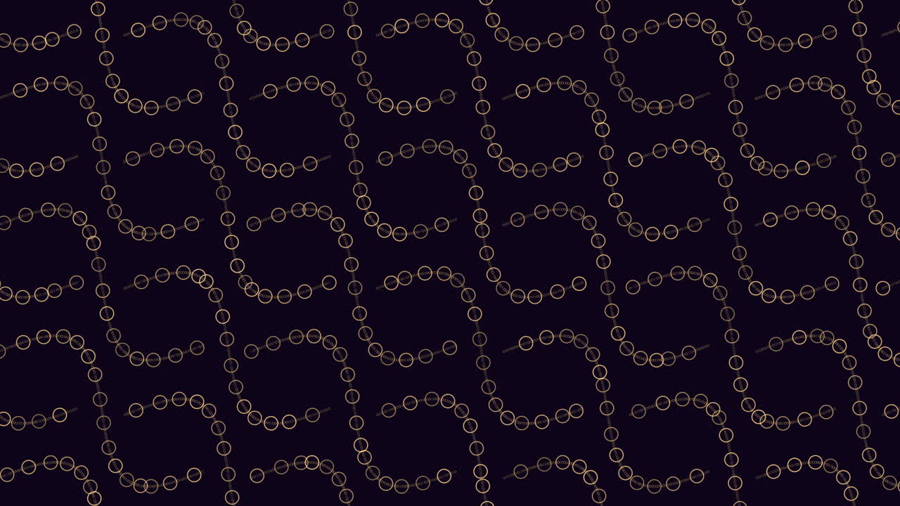 Dark blue interconnected circles form an intricate pattern against a black background in this abstract image