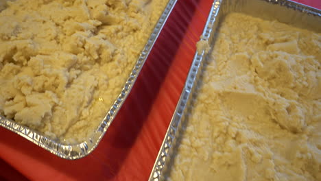 puré de papas en la comida de acción de gracias