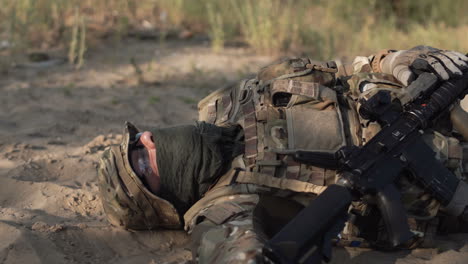 injured soldier on the battlefield
