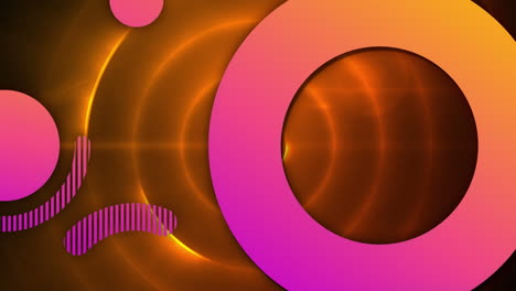 animación de círculos de carga y túnel circular contra un fondo negro