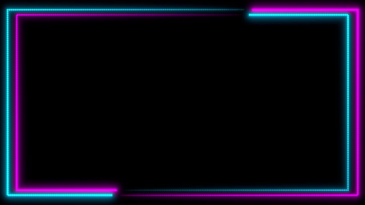 fondo de neón con pantallas de marco led. azul abstracto fluorescente, color púrpura. animación en bucle 4k