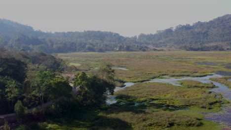 Beautiful-top-view-of-El-Oconal-Lagoon-located-in-Cerro-de-Pasco---Per?