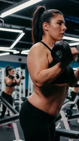 plus-size women weightlifting in gym