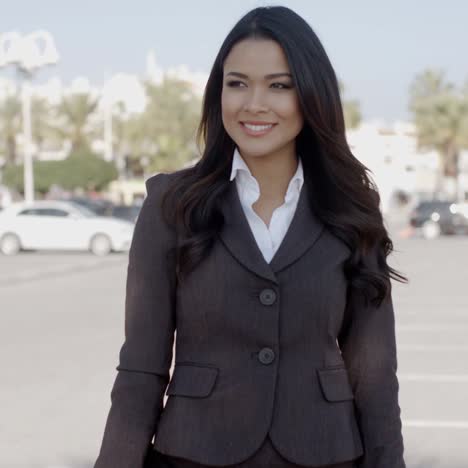 Business-Woman-Walking-On-The-The-Pier