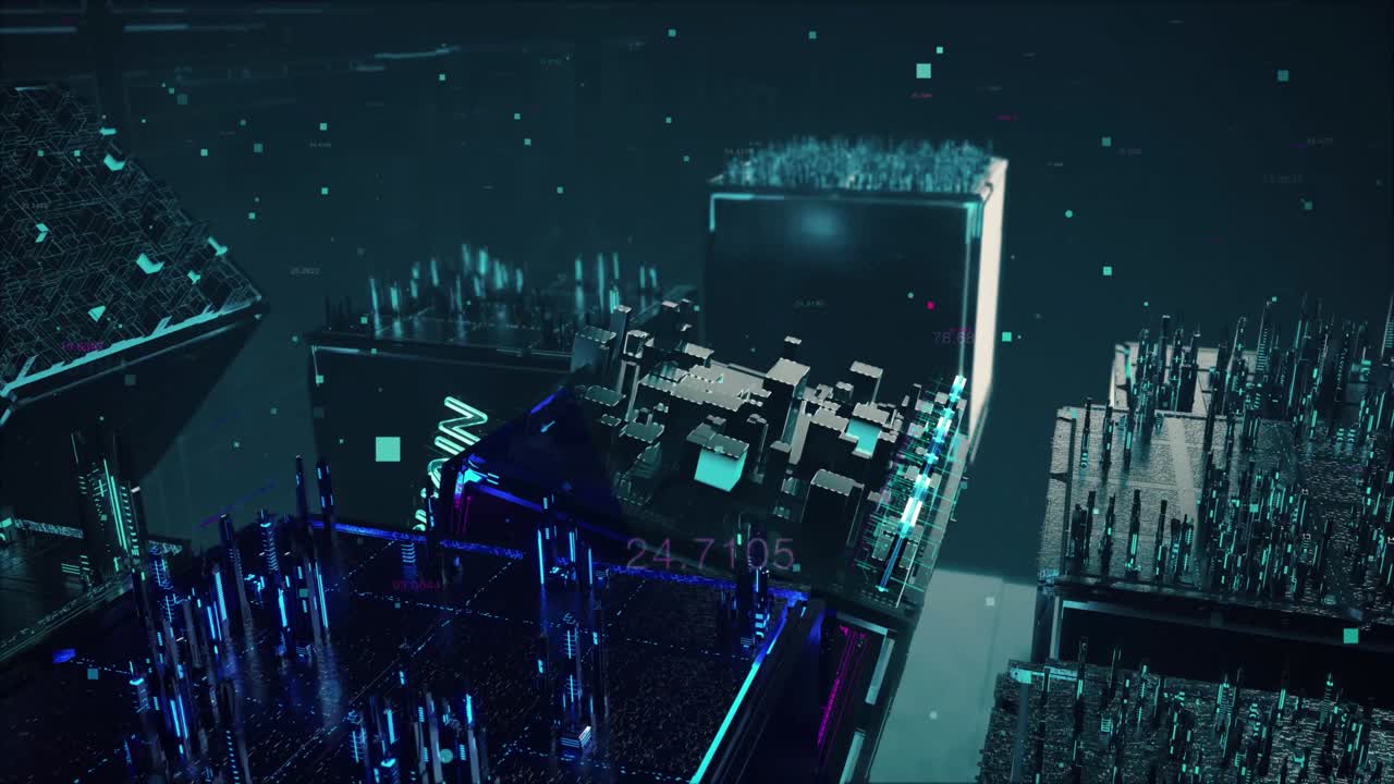 mercado de nft con concepto de tecnología digital hitech